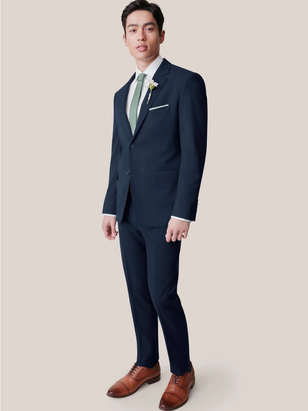 Birdey Grey Navy Slim Fit Men's Suit Jacket & Pants
